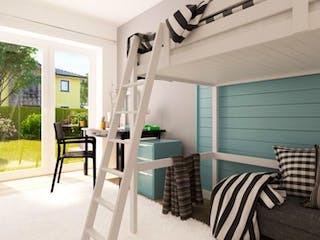 Massivhaus Bungalow BL 95 Variante K von Baudirekt, Bungalow Innenansicht 9