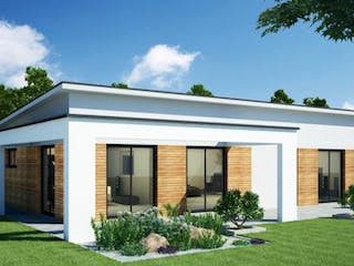 Massivhaus Bungalow BL 95 Variante T von Baudirekt, Bungalow Außenansicht 1