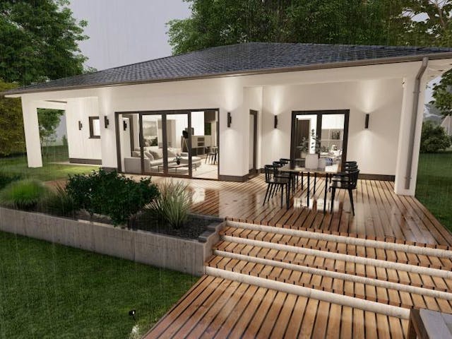 Massivhaus Bungalow Nauort 20-018 von Econ Das Haus, Bungalow Außenansicht 1