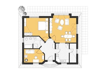 Massivhaus Bungalow Rerik von ROTH MASSIVHAUS, Bungalow Grundriss 1