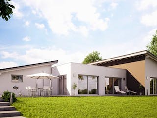 Massivhaus BUNGALOW TRIO von Kern-Haus Chemnitz Schlüsselfertig ab 525900€, Bungalow Außenansicht 1