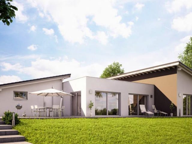Massivhaus BUNGALOW TRIO von Kern-Haus Chemnitz Schlüsselfertig ab 525900€, Bungalow Außenansicht 1