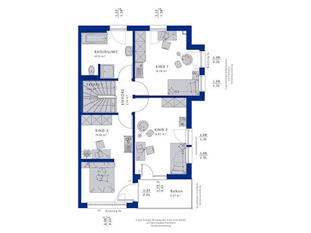 Fertighaus CELEBRATION 122 V3 XL von Bien-Zenker Schlüsselfertig ab 421754€, Satteldach-Klassiker Grundriss 1