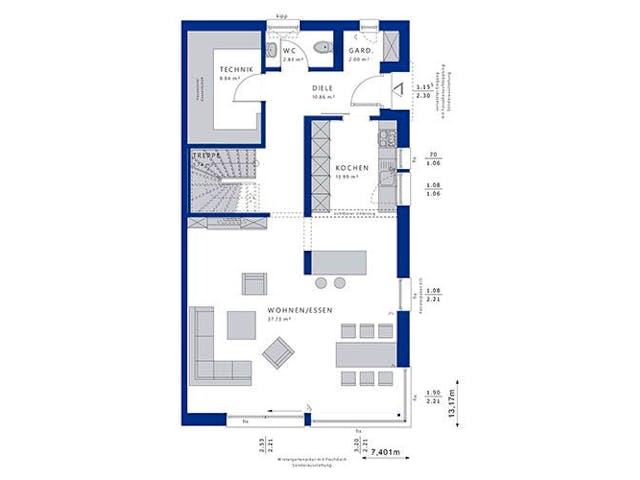Fertighaus CELEBRATION 139 V4 L von Bien-Zenker Schlüsselfertig ab 359363€, Pultdachhaus Grundriss 2