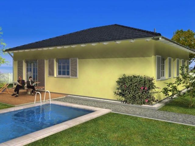 Massivhaus Classic 89 von HSE Massivhaus, Bungalow Außenansicht 1