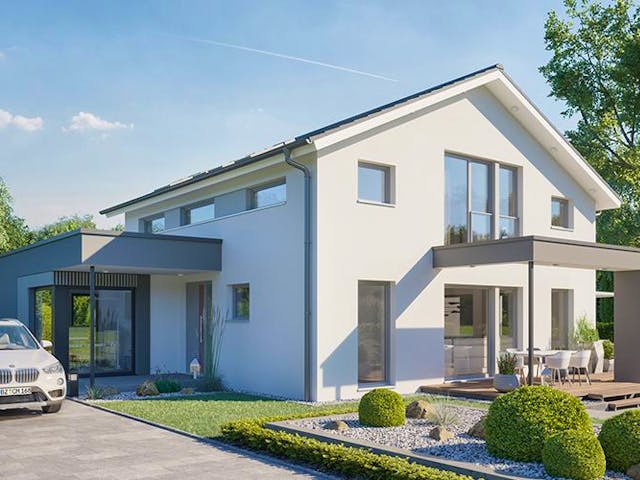 Fertighaus CONCEPT-M 169 Fellbach von Bien-Zenker Schlüsselfertig ab 580874€, Satteldach-Klassiker Außenansicht 1