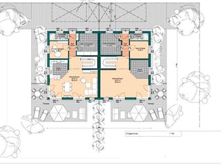 Massivhaus Doppelhaus Kelkheim von Immobilien Atelier Klaus Reuter, Grundriss 1