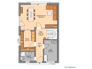 Massivhaus DOPPELHAUS VISEO von Kern-Haus Chemnitz Schlüsselfertig ab 354900€, Satteldach-Klassiker Grundriss 2