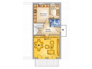 Massivhaus Doppelhaushälfte Mittelfischbach100-005 von Econ Das Haus, Grundriss 2
