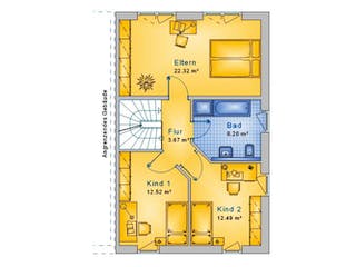 Massivhaus Doppelhaushälfte Steinebach 100-028 von Econ Das Haus,  Grundriss 1