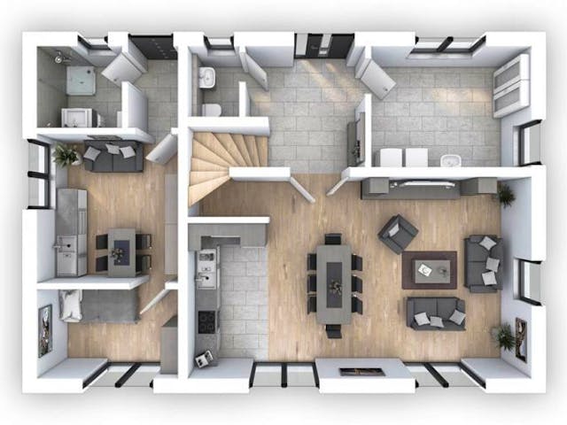 Massivhaus EFH PLUS Stadtvilla 156 von hebelHAUS, Stadtvilla Grundriss 1 Massivhaus EFH PLUS Stadtvilla 156 von hebelHAUS, Stadtvilla Grundriss 1