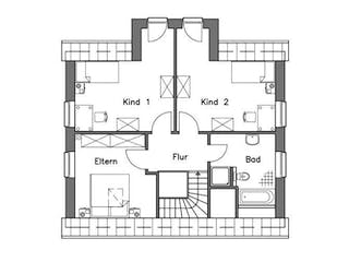 Massivhaus Einfamilienhaus EH125 Variante K von Baudirekt,  Grundriss 1
