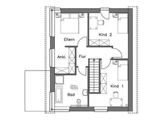 Massivhaus Einfamilienhaus EH125 Variante M von Baudirekt, Grundriss 1