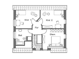 Massivhaus Einfamilienhaus EH140 Variante M von Baudirekt,  Grundriss 1