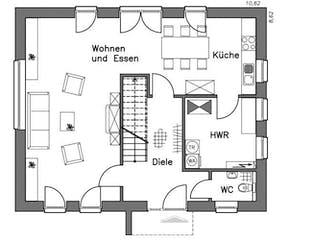 Massivhaus Einfamilienhaus EH140 Variante T von Baudirekt,  Grundriss 1