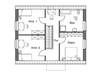 Massivhaus Einfamilienhaus EH140 Variante T von Baudirekt,  Grundriss 2