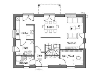 Massivhaus Einfamilienhaus EH155 Variante K von Baudirekt, Grundriss 2