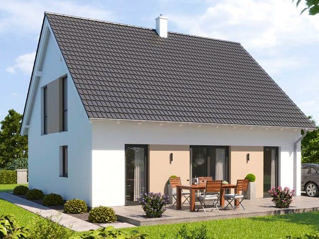 Massivhaus Einfamilienhaus Mailand von HELMA MASSIVHAUS Schlüsselfertig ab 322800€,  Außenansicht 4