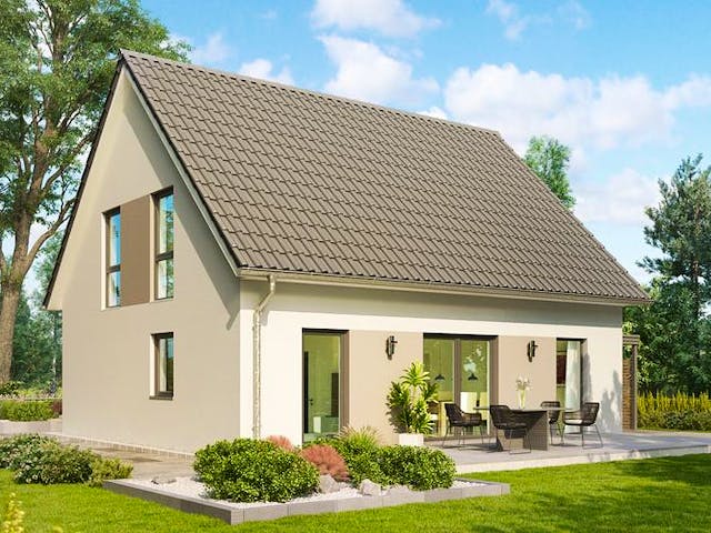 Massivhaus Einfamilienhaus Mailand von HELMA MASSIVHAUS Schlüsselfertig ab 322800€,  Außenansicht 1