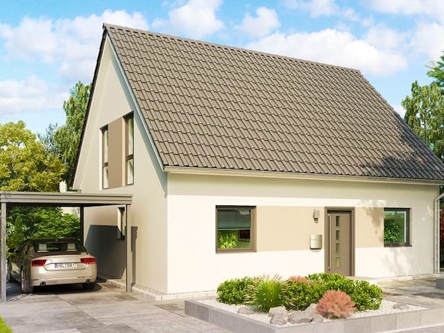 Massivhaus Einfamilienhaus Mailand von HELMA MASSIVHAUS Schlüsselfertig ab 322800€,  Außenansicht 2