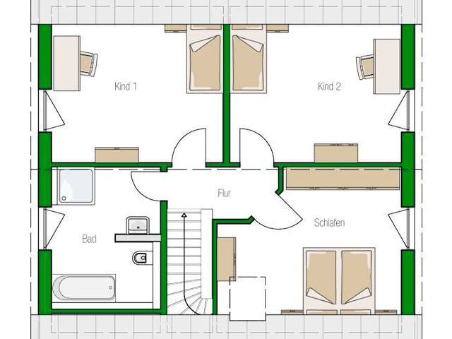 Massivhaus Einfamilienhaus Mailand von HELMA MASSIVHAUS Schlüsselfertig ab 322800€,  Grundriss 1