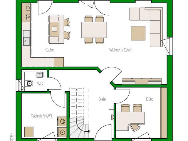 Massivhaus Einfamilienhaus Mailand von HELMA MASSIVHAUS Schlüsselfertig ab 322800€,  Grundriss 2