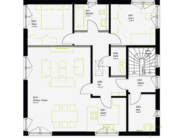 Fertighaus FamilyStyle 20.03 W von massa haus Ausbauhaus ab 195999€, Stadtvilla Grundriss 3