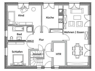 Massivhaus GENERATION von Kagebau, Stadtvilla Grundriss 1