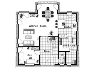 Massivhaus HOLSTEIN von Kagebau, Stadtvilla Grundriss 1