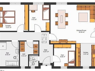 Massivhaus IL-3-104 von Elbe-Haus®, Bungalow Grundriss 1