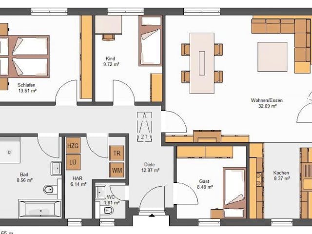 Massivhaus IL-3-104 von Elbe-Haus®, Bungalow Grundriss 1