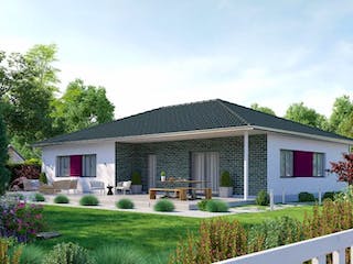Massivhaus IL-3-122 von Elbe-Haus®, Bungalow Außenansicht 4