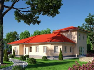 Massivhaus IL-3-164 von Elbe-Haus®, Bungalow Außenansicht 4