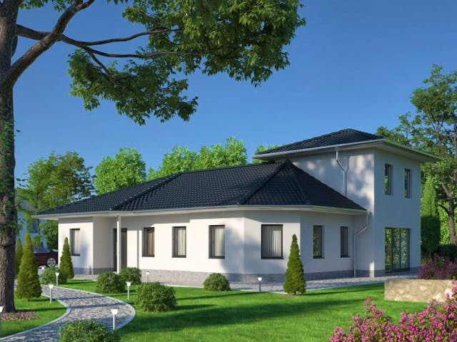 Massivhaus IL-3-164 von Elbe-Haus®, Bungalow Außenansicht 1