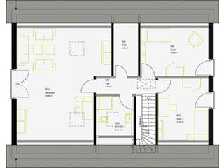 Fertighaus LifeStyle 20.01 S von massa haus Ausbauhaus ab 168999€, Satteldach-Klassiker Grundriss 1