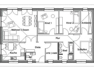 Massivhaus LIFETIME von Kagebau, Bungalow Grundriss 1