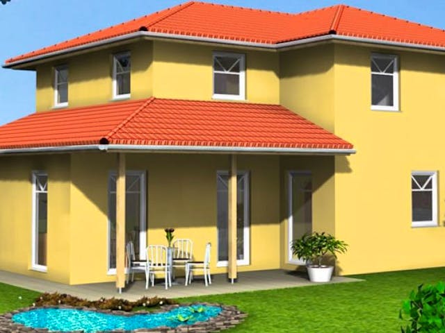 Massivhaus Massivhaus Aschaffenburg von Immobilien Atelier Klaus Reuter, Stadtvilla Außenansicht 1