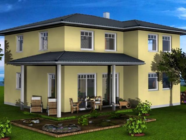 Massivhaus Massivhaus Glattbach von Immobilien Atelier Klaus Reuter, Stadtvilla Außenansicht 1