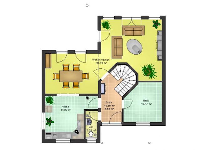 Massivhaus Massivhaus Karlstein von Immobilien Atelier Klaus Reuter, Stadtvilla Grundriss 1