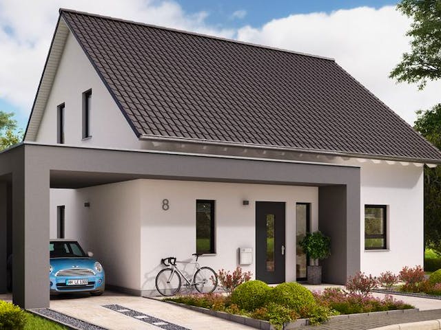 Fertighaus Musterhäuser Lollar von massa haus, Außenansicht 1