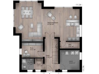 Massivhaus Satteldach Haus Oberbieber 90-067 von Econ Das Haus, Grundriss 1