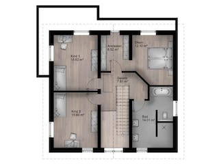 Massivhaus Satteldach Haus Oberbieber 90-067 von Econ Das Haus, Grundriss 2
