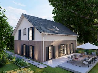 Massivhaus Satteldach Haus Troisdorf 80-061 von Econ Das Haus, Außenansicht 1