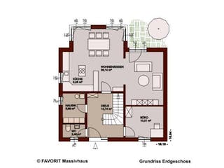 Massivhaus Select 154 von FAVORIT Massivhaus Schlüsselfertig ab 349490€, Satteldach-Klassiker Grundriss 2