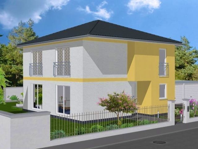 Massivhaus Stadtvilla 129 von HSE Massivhaus, Stadtvilla Außenansicht 1