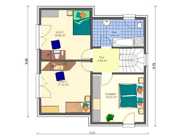 Massivhaus Stadtvilla 129 von HSE Massivhaus, Stadtvilla Grundriss 1 Massivhaus Stadtvilla 129 von HSE Massivhaus, Stadtvilla Grundriss 1