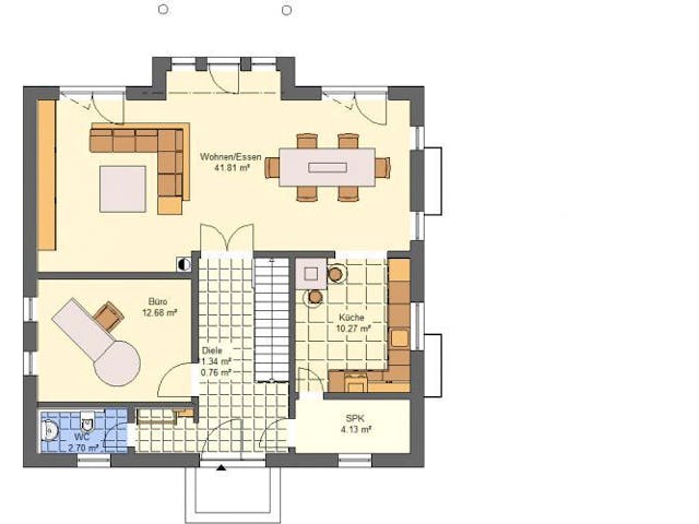 Massivhaus Stadtvilla Bad Soden von Immobilien Atelier Klaus Reuter, Stadtvilla Grundriss 1