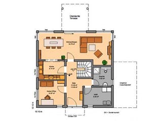 Massivhaus STADTVILLA CENTRO von Kern-Haus Chemnitz Schlüsselfertig ab 389900€, Stadtvilla Grundriss 1