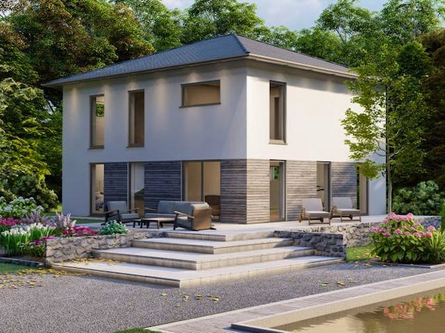 Massivhaus Stadtvilla Eitorf 40-033 von Econ Das Haus,  Außenansicht 1