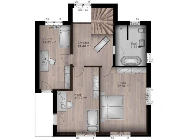 Massivhaus Stadtvilla Filsen 40-017 von Econ Das Haus, Stadtvilla Grundriss 1